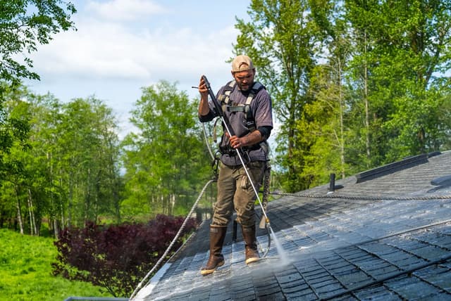 soft washing a roof